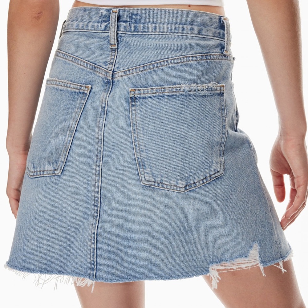 Agolde criss cross denim mini skirt in Symbol, size 31 $175 - Picture 3 of 8